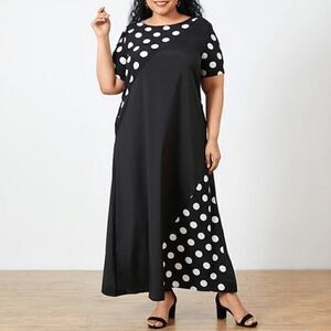 NWT Celmia Collection Polka Dot Maxi Dress Size 2XL